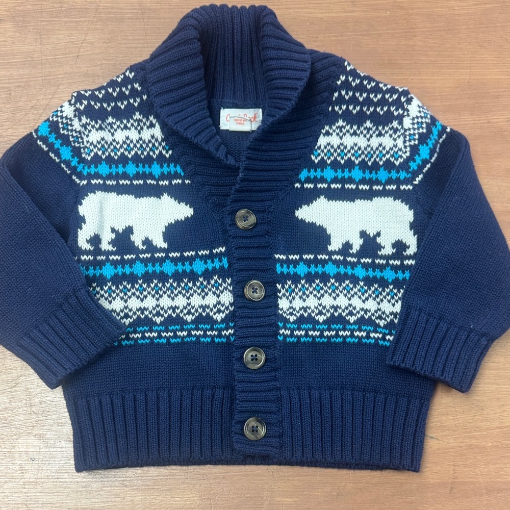 Cat & Jack Navy Blue Polar Bear Sweater